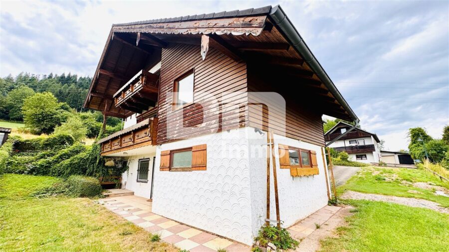 Hochwertiges 1-2 Familienhaus mit großem Garten in erhobener Ortsrandlage mit Panoramablick - Rückansicht